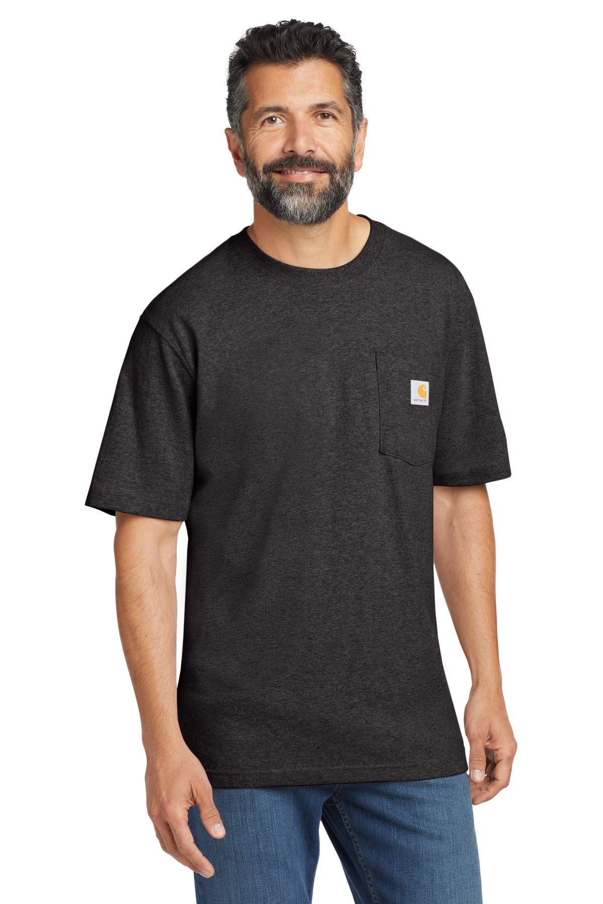 Carhartt Workwear Pocket Short Sleeve T-Shirt. CTK87 - Carbon Heather - front