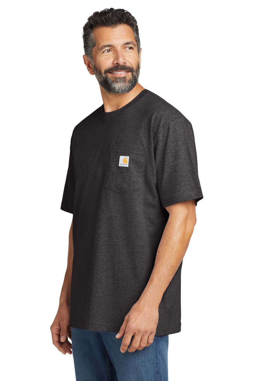 Carhartt Workwear Pocket Short Sleeve T-Shirt. CTK87 - Carbon Heather - side