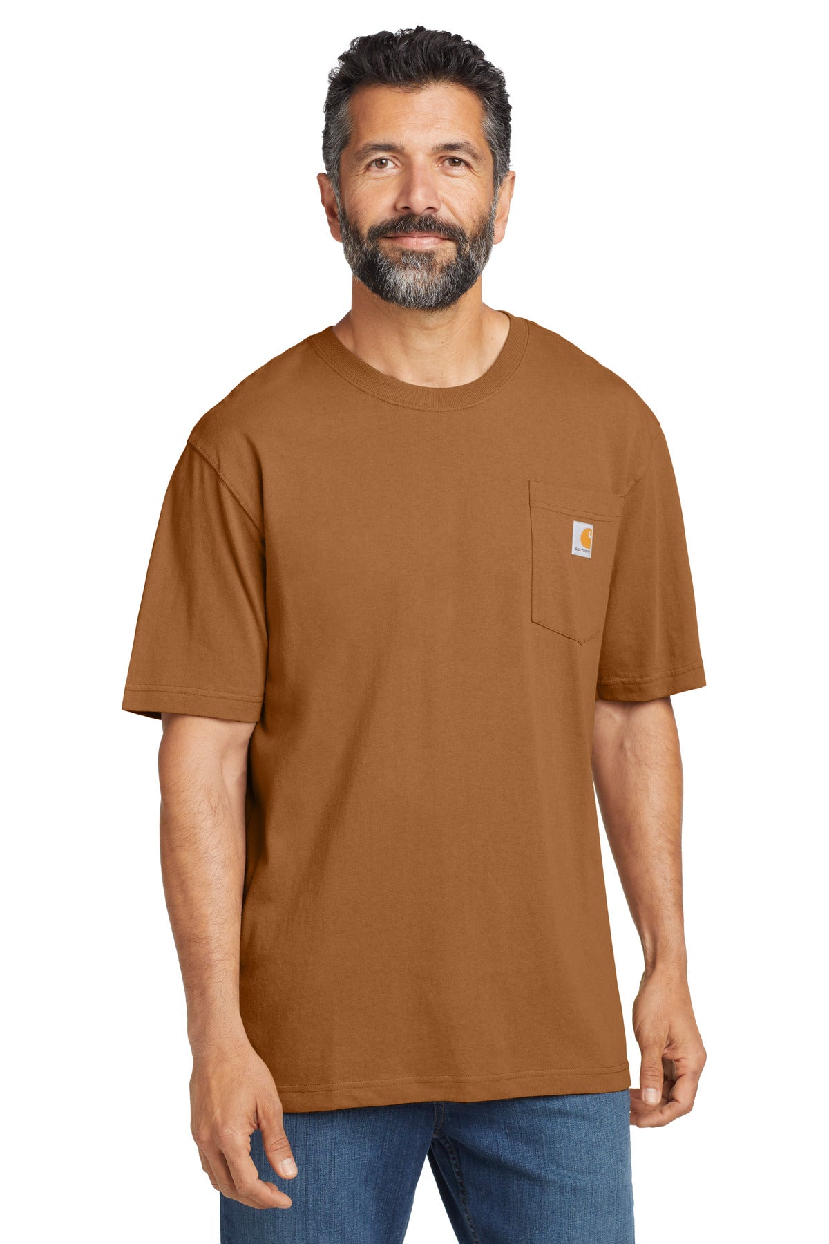 Carhartt Workwear Pocket Short Sleeve T-Shirt. CTK87 - Carhartt Brown - front