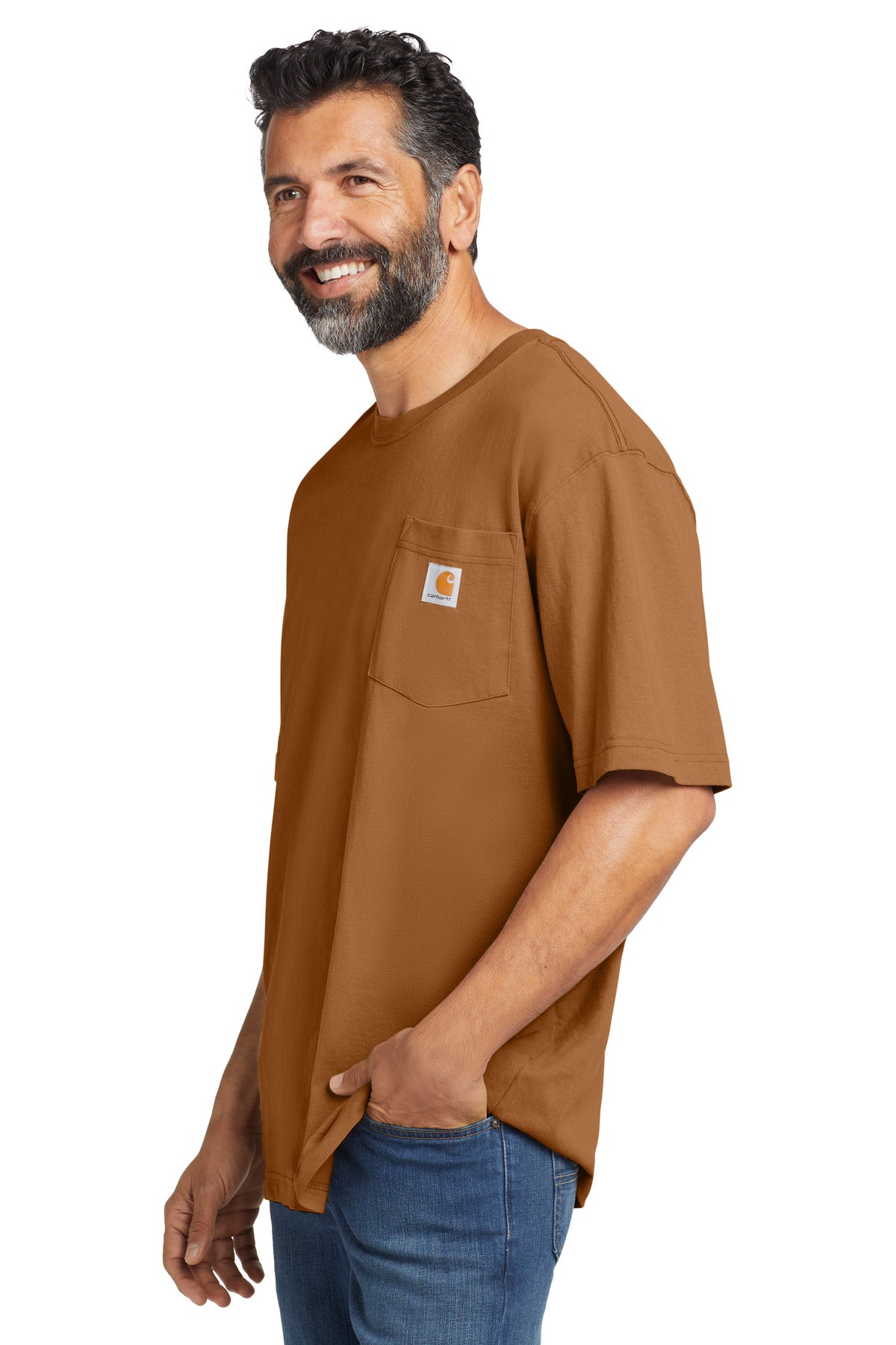 Carhartt Workwear Pocket Short Sleeve T-Shirt. CTK87 - Carhartt Brown - side
