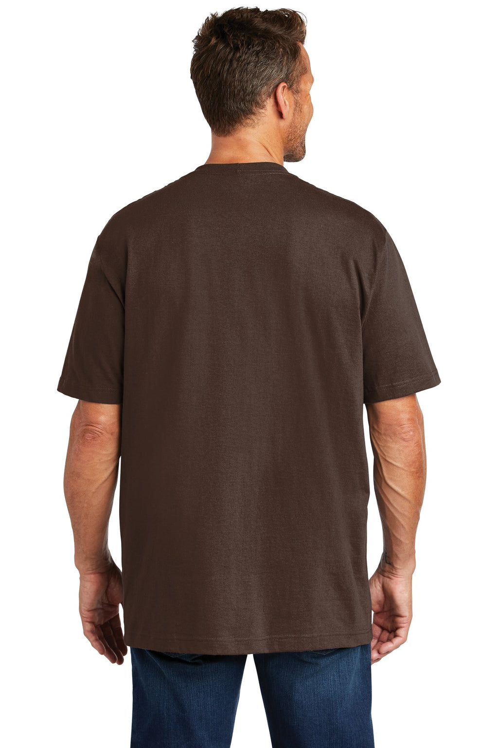 Carhartt Workwear Pocket Short Sleeve T-Shirt. CTK87 - Dark Brown - back
