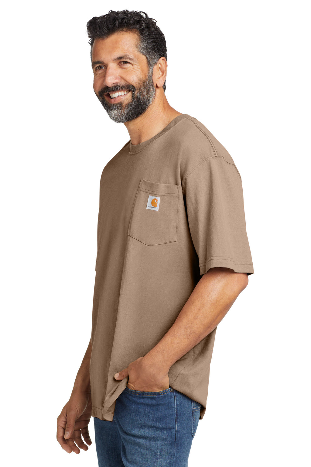 Carhartt Workwear Pocket Short Sleeve T-Shirt. CTK87 - Desert - side