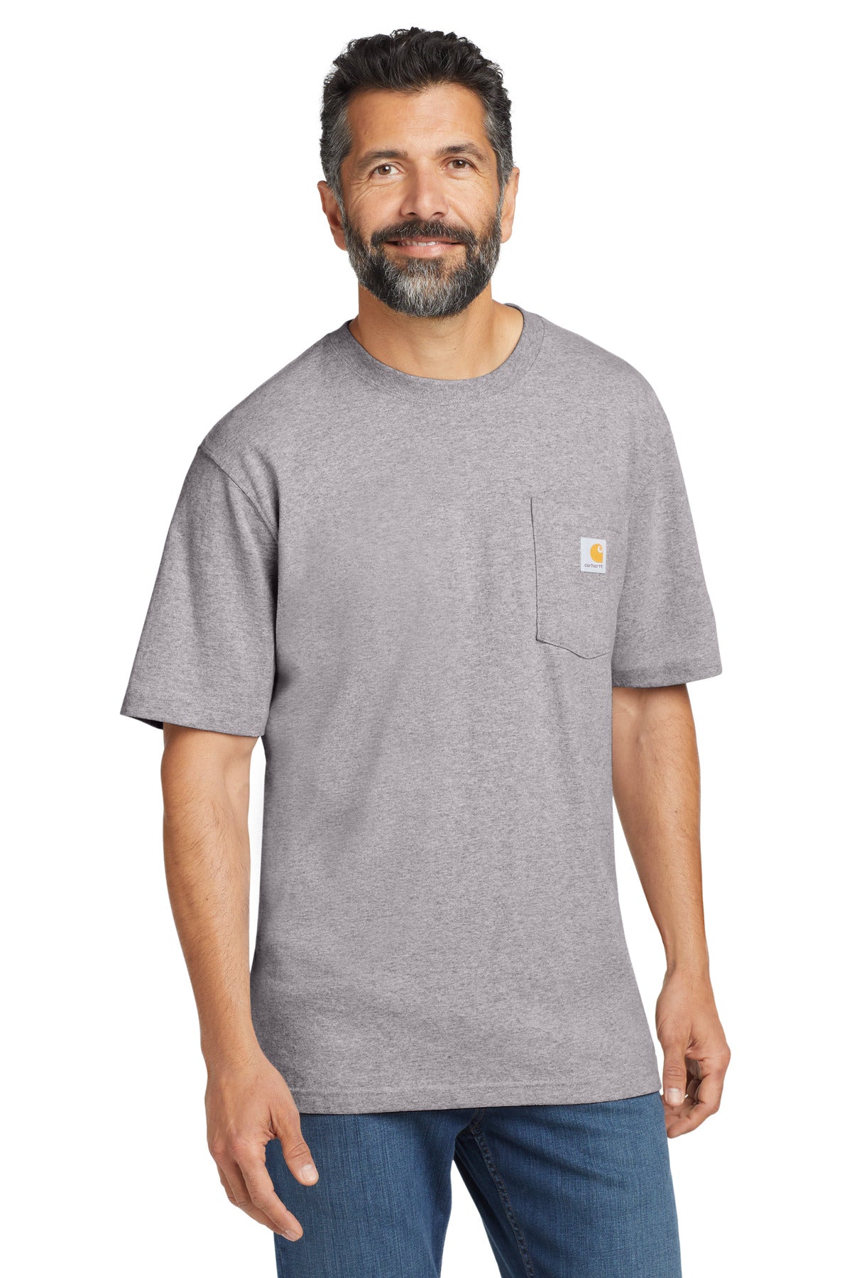 Carhartt Workwear Pocket Short Sleeve T-Shirt. CTK87 - Heather Grey - front