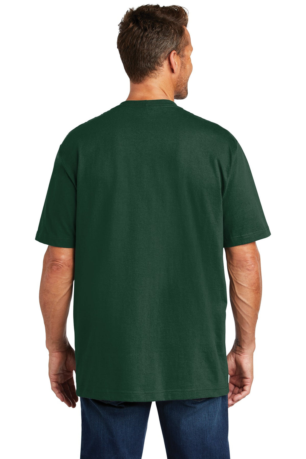 Carhartt Workwear Pocket Short Sleeve T-Shirt. CTK87 - Hunter Green - back