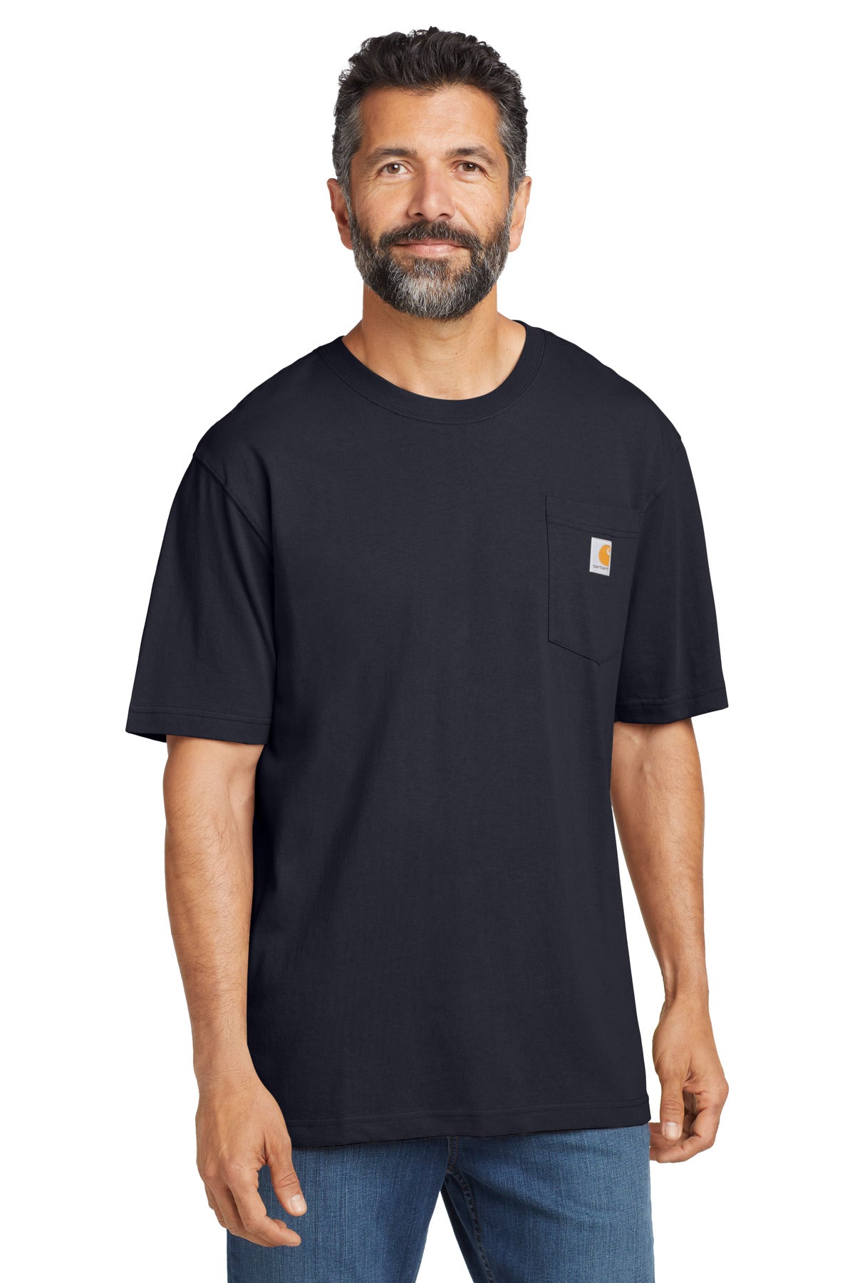 Carhartt Workwear Pocket Short Sleeve T-Shirt. CTK87 - Navy - front