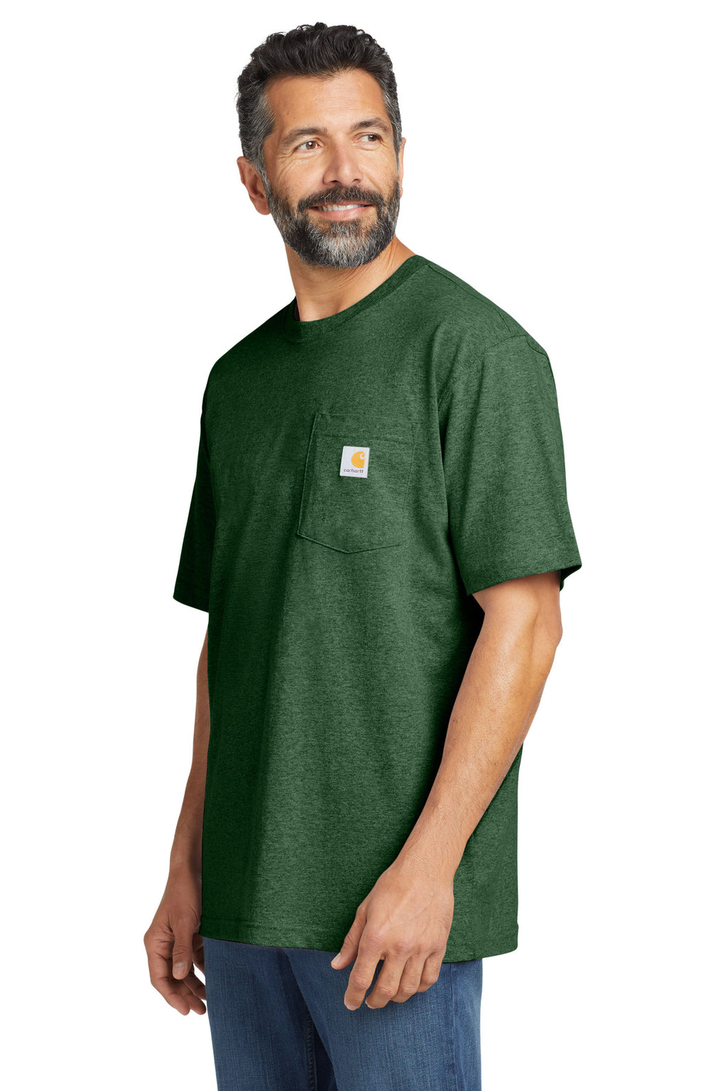 Carhartt Workwear Pocket Short Sleeve T-Shirt. CTK87 - North Woods Heather - side