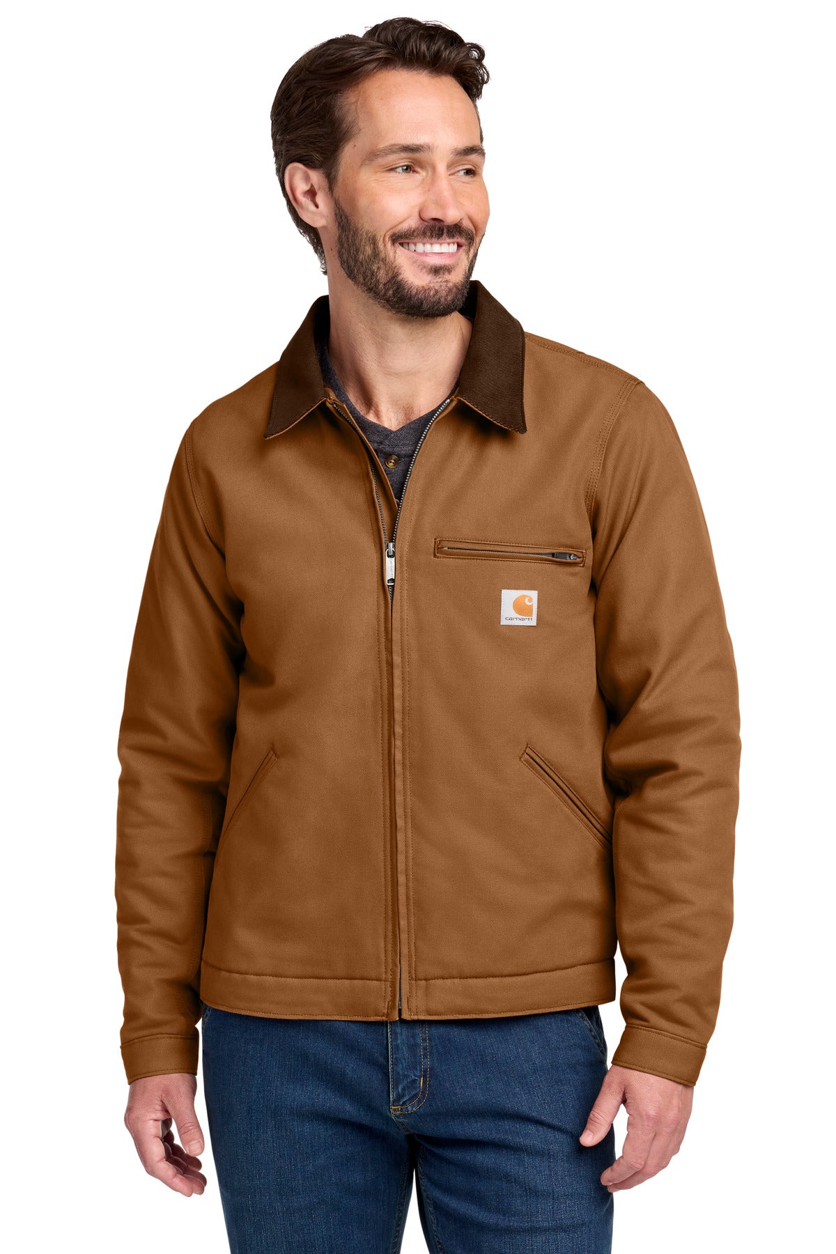 Carhartt Tall Duck Detroit Jacket CTT103828 - Carhartt Brown - front