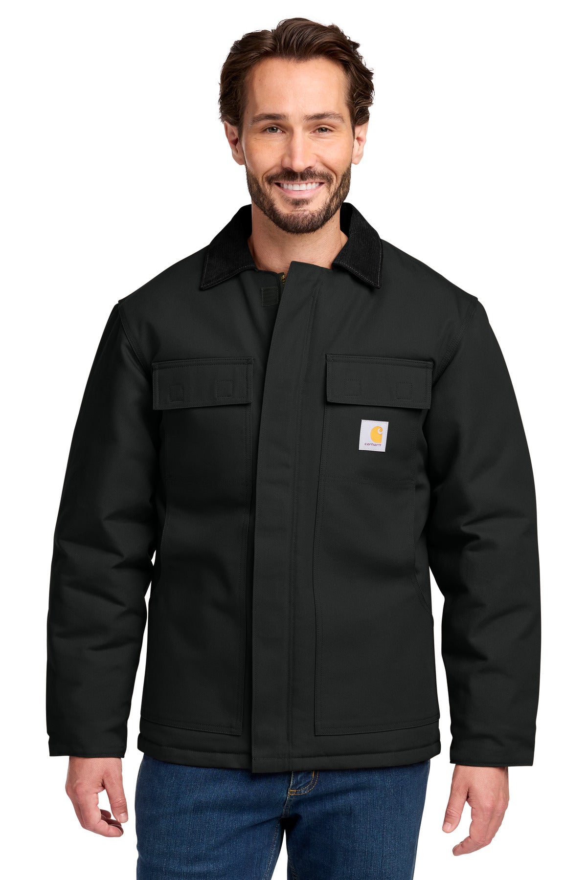 Carhartt Tall Duck Traditional Coat. CTT106674 - Black - front