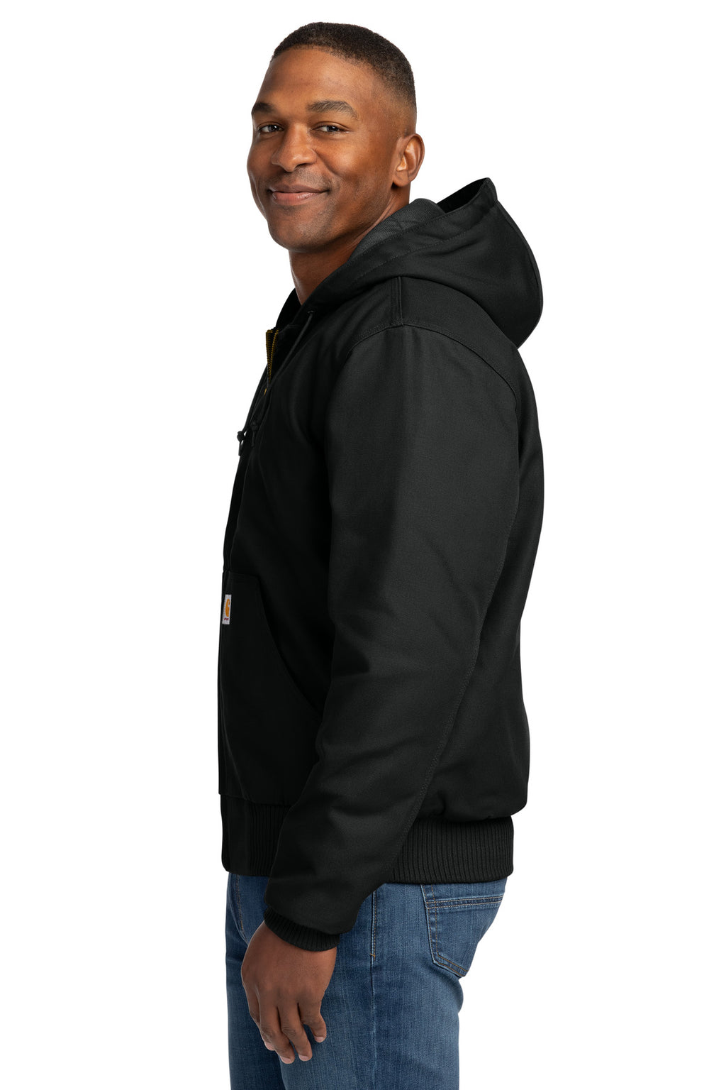 Carhartt Tall Quilted-Flannel-Lined Duck Active Jac. CTT106677 - Black - side