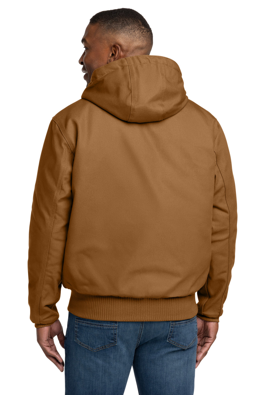 Carhartt Tall Quilted-Flannel-Lined Duck Active Jac. CTT106677 - Carhartt Brown - back