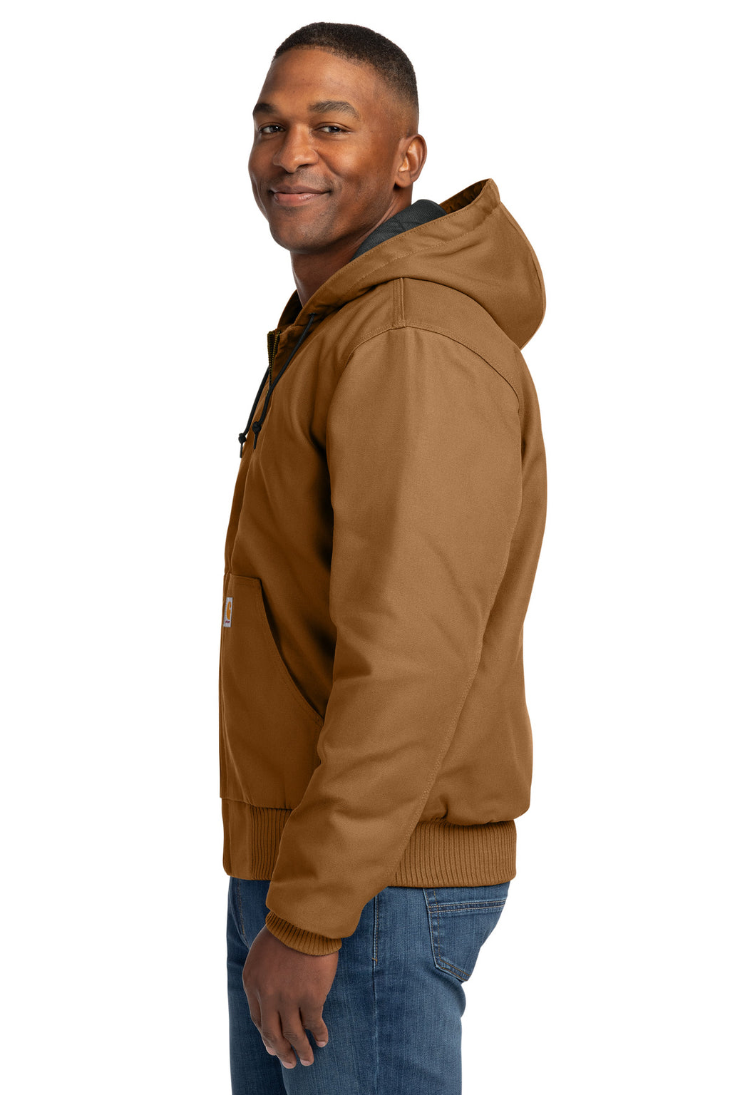 Carhartt Tall Quilted-Flannel-Lined Duck Active Jac. CTT106677 - Carhartt Brown - side