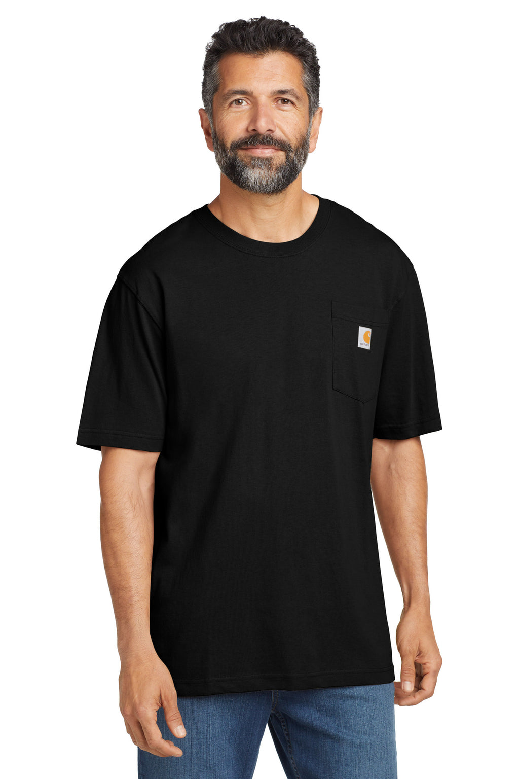 Carhartt Tall Workwear Pocket Short Sleeve T-Shirt. CTTK87 - Black - front