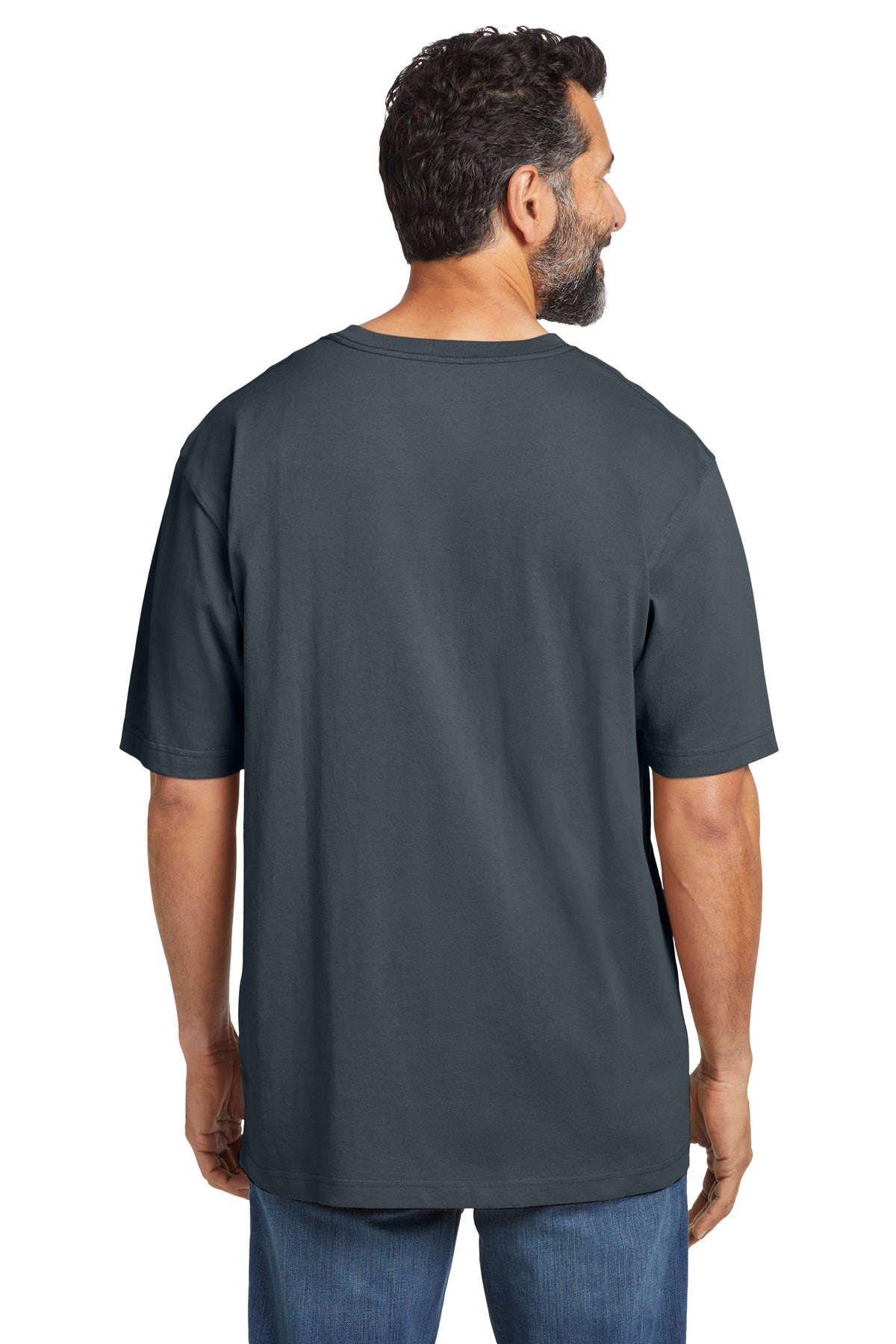 Carhartt Tall Workwear Pocket Short Sleeve T-Shirt. CTTK87 - Bluestone - back