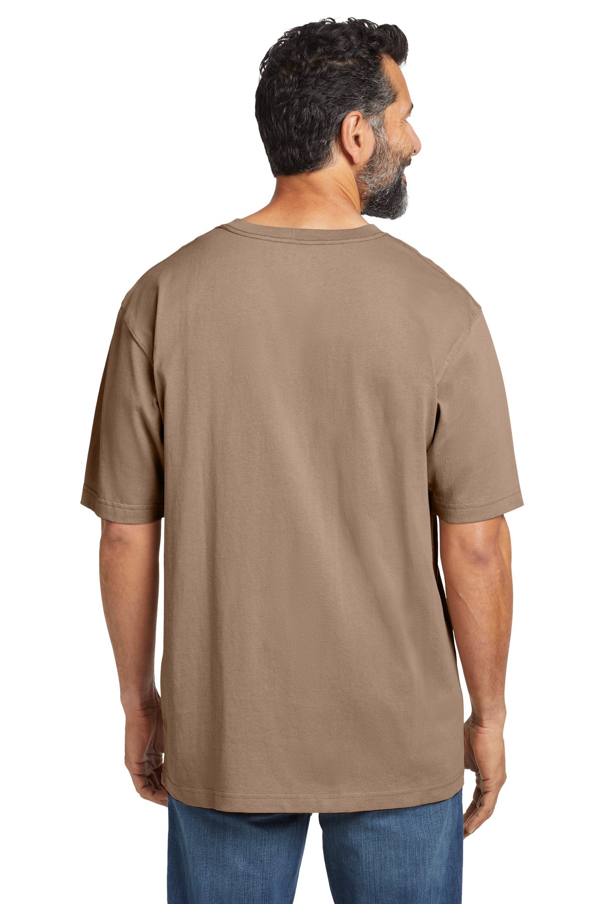 Carhartt Tall Workwear Pocket Short Sleeve T-Shirt. CTTK87 - Desert - back