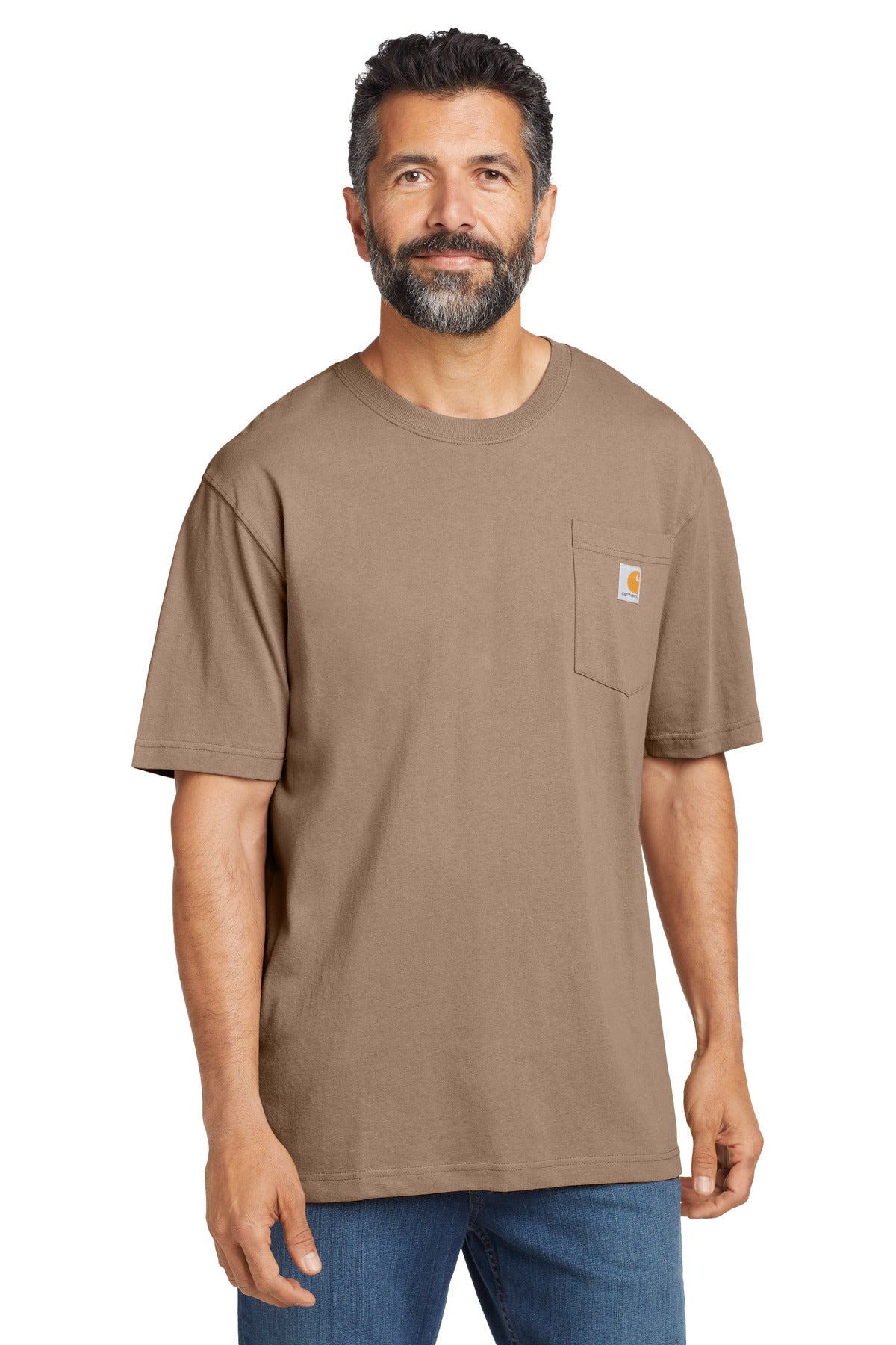 Carhartt Tall Workwear Pocket Short Sleeve T-Shirt. CTTK87 - Desert - front
