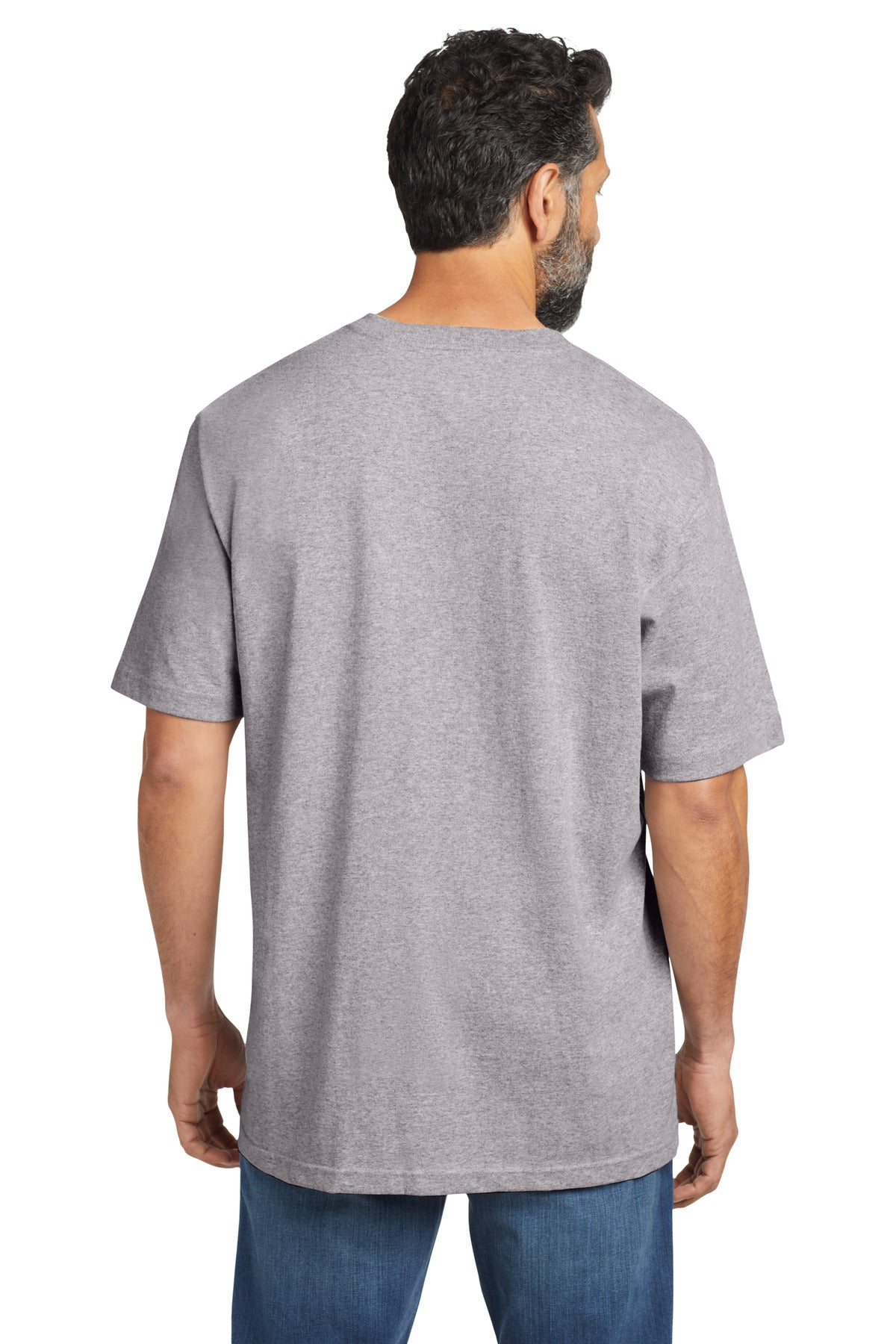 Carhartt Tall Workwear Pocket Short Sleeve T-Shirt. CTTK87 - Heather Grey - back