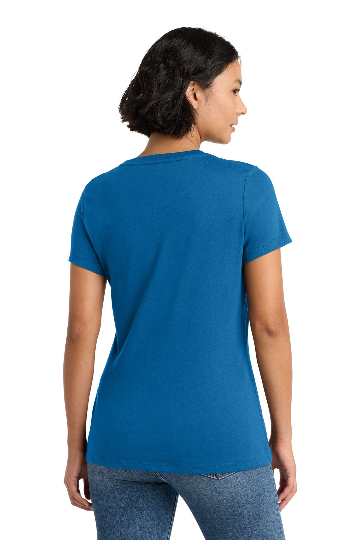 District Women's Perfect Weight Tee. DM104L - Bright Blue - back