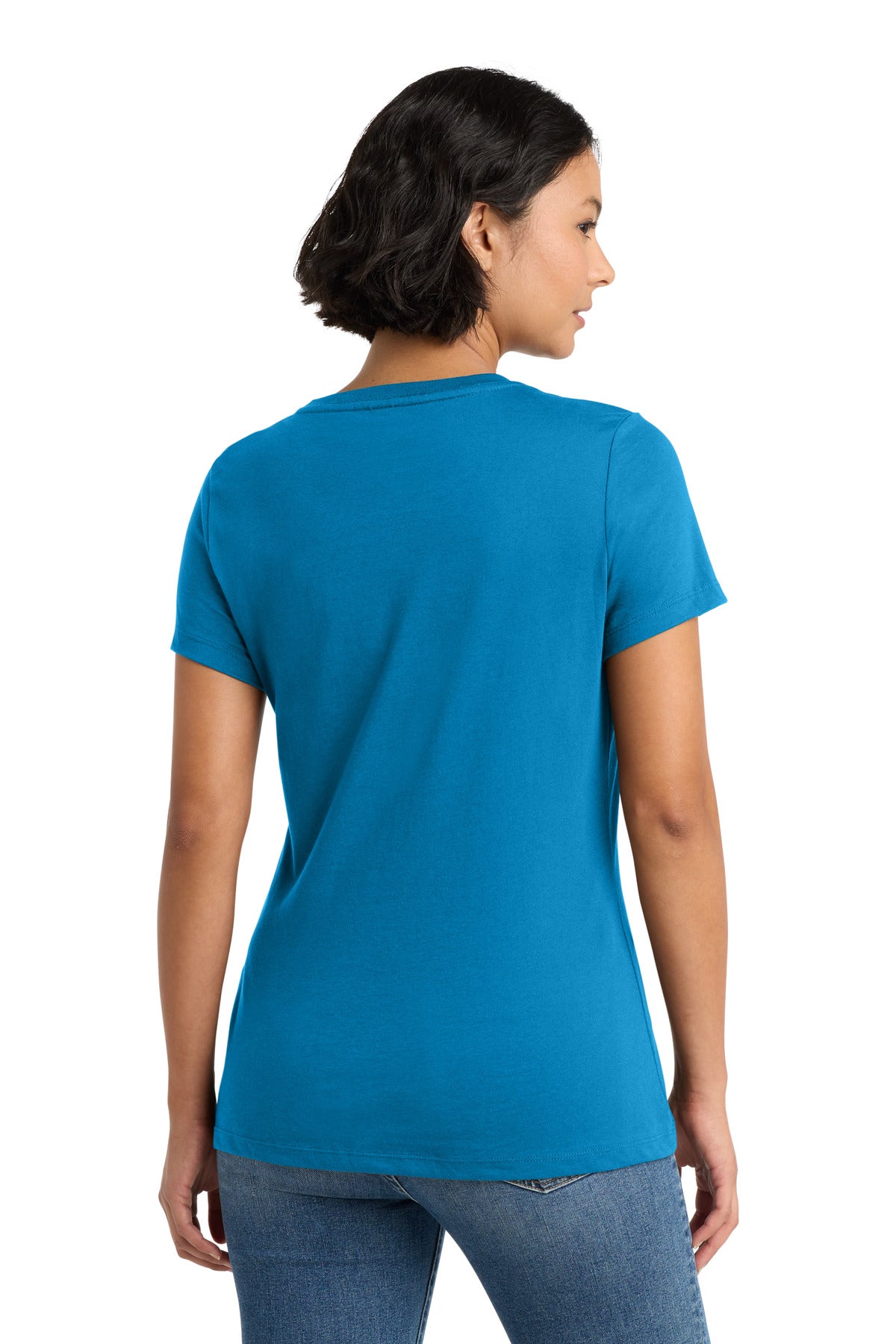 District Women's Perfect Weight Tee. DM104L - Bright Turquoise - back