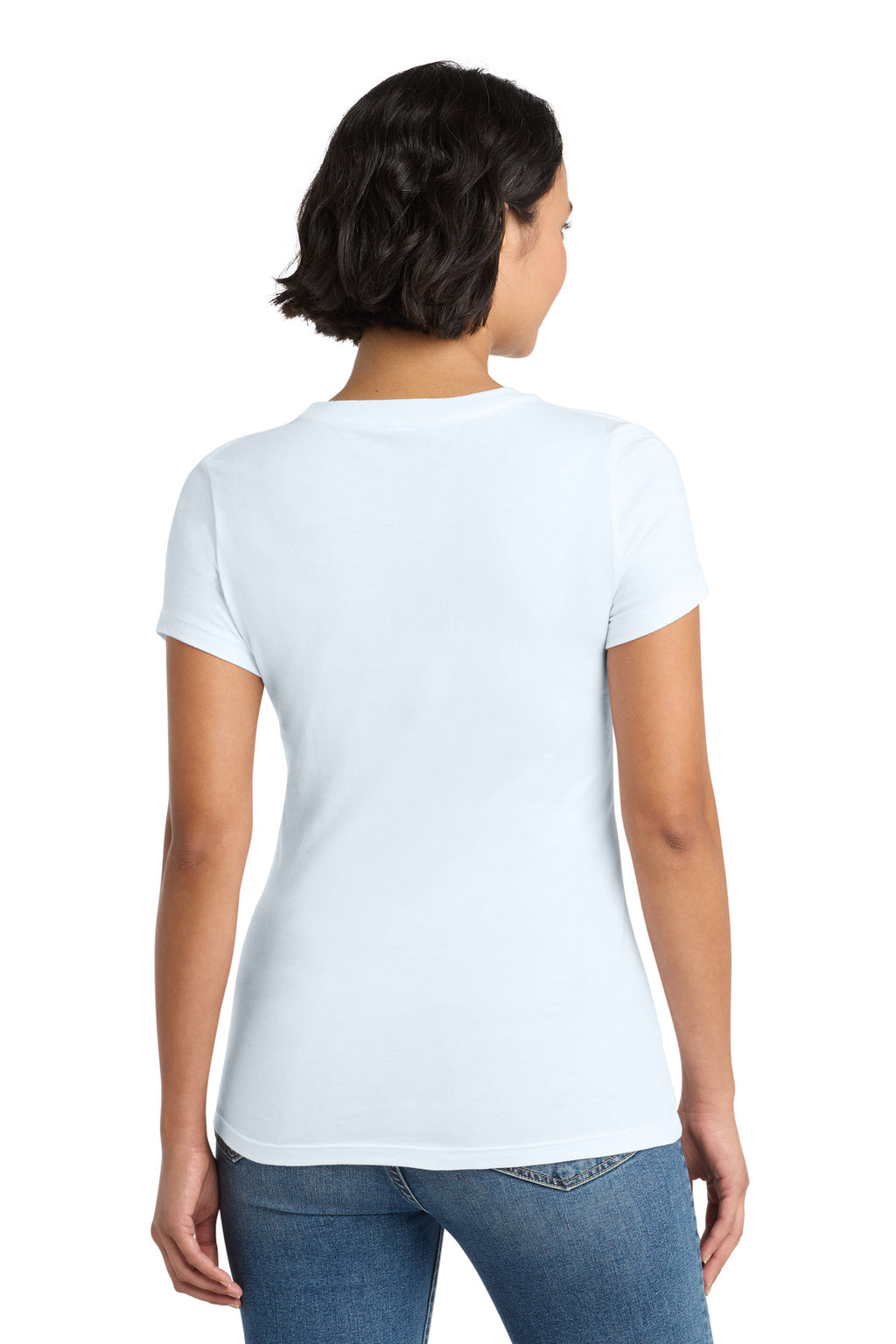 District Women's Perfect Weight Tee. DM104L - Bright White - back