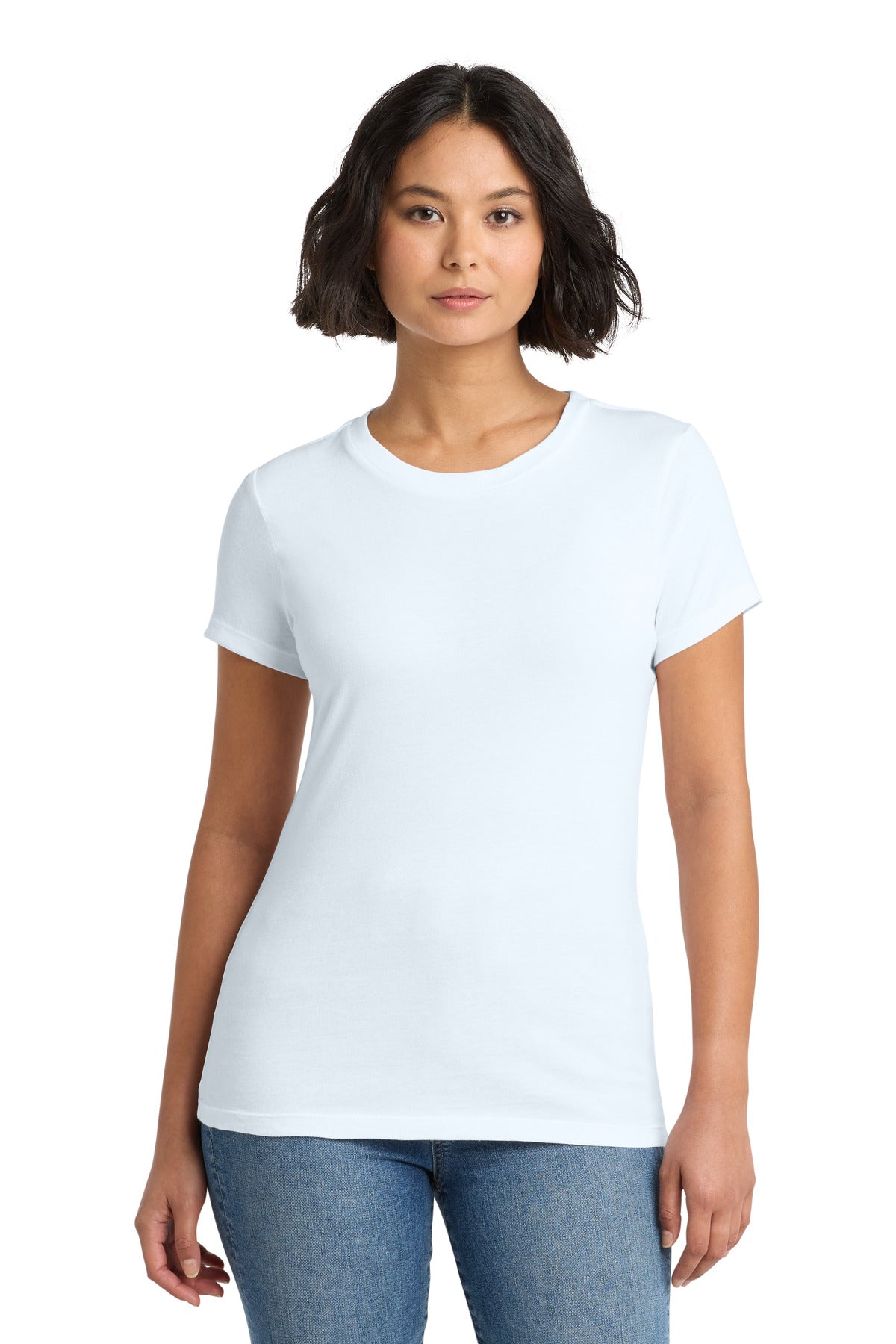 District Women's Perfect Weight Tee. DM104L - Bright White - front
