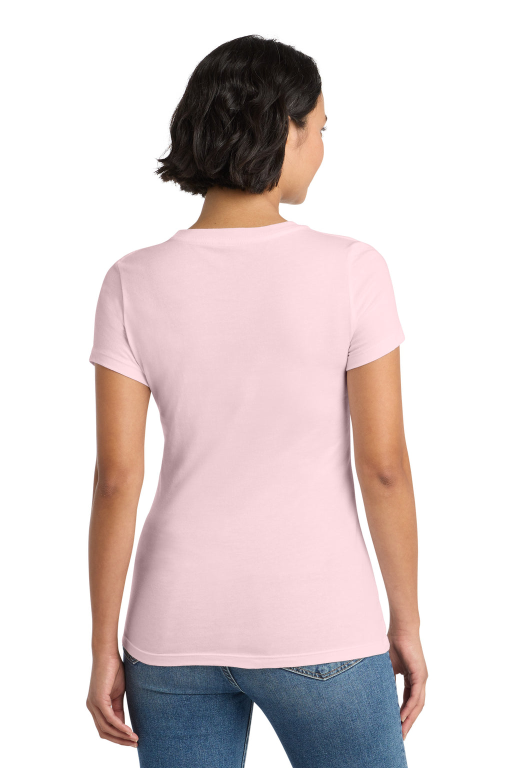 District Women's Perfect Weight Tee. DM104L - Carnation Pink - back