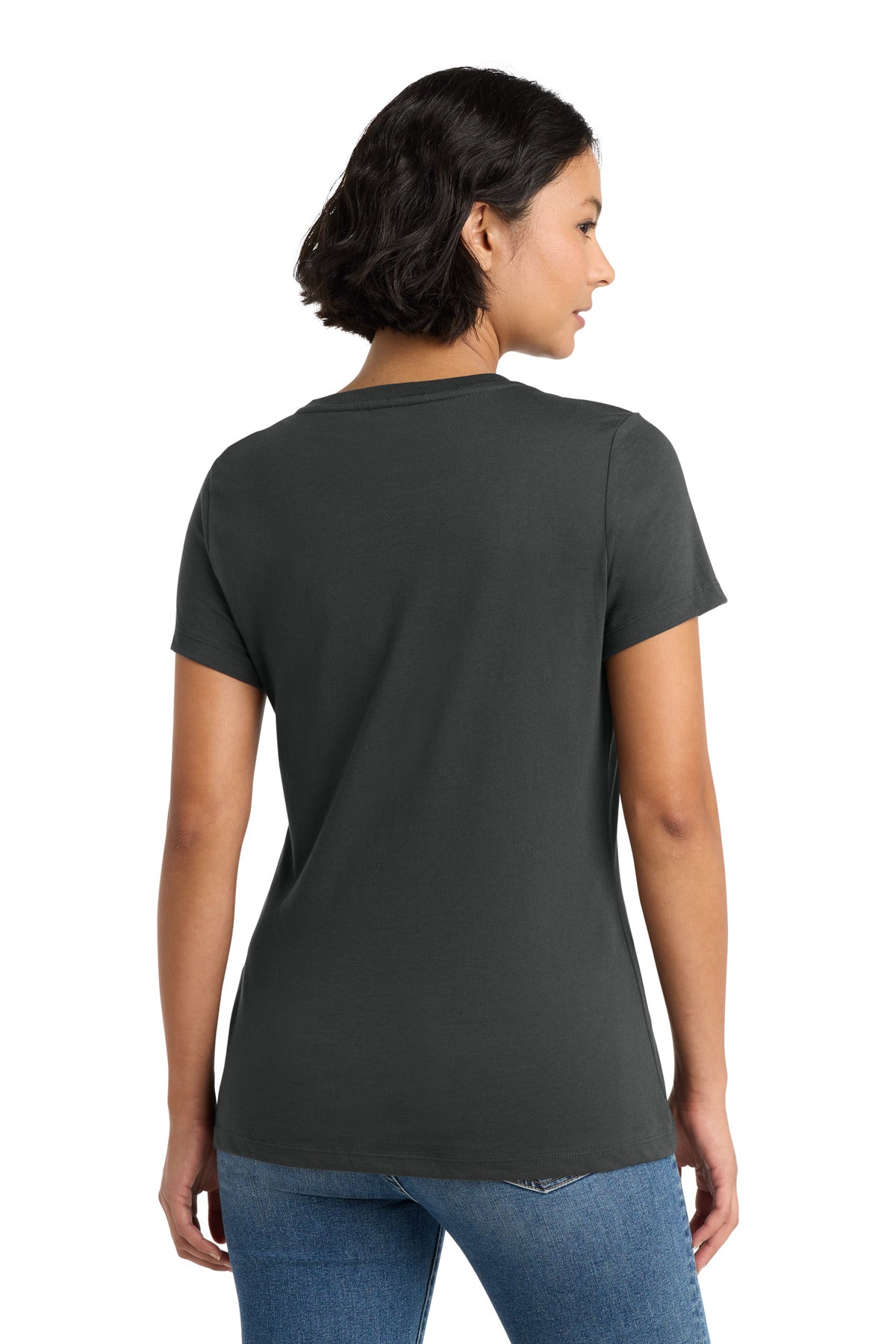 District Women's Perfect Weight Tee. DM104L - Charcoal - back