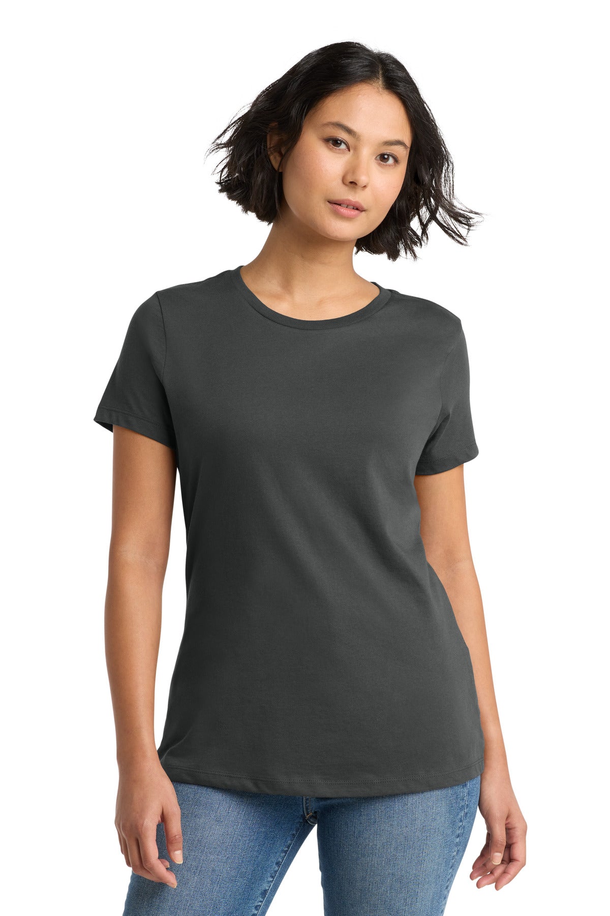District Women's Perfect Weight Tee. DM104L - Charcoal - front