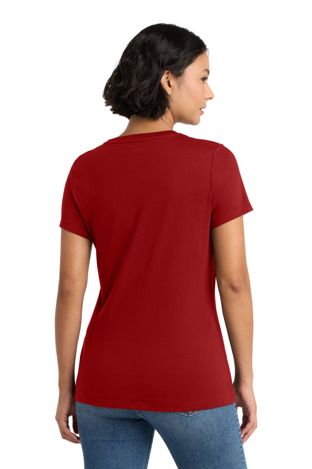District Women's Perfect Weight Tee. DM104L - Classic Red - back