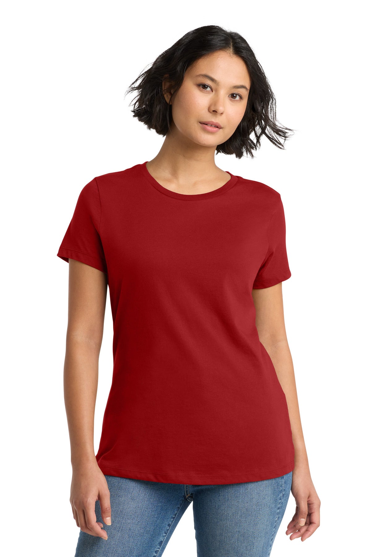 District Women's Perfect Weight Tee. DM104L - Classic Red - front
