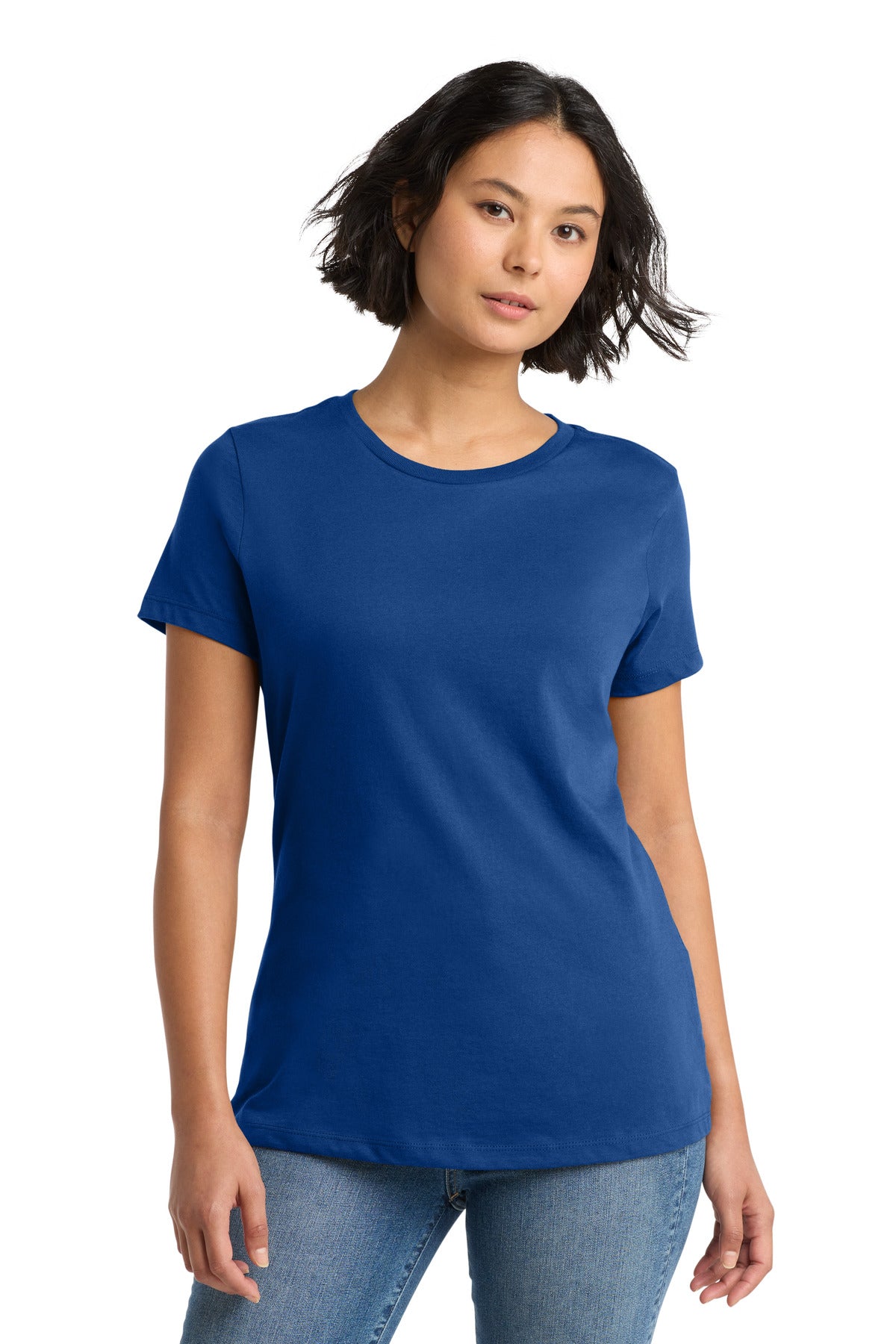 District Women's Perfect Weight Tee. DM104L - Deep Royal - front
