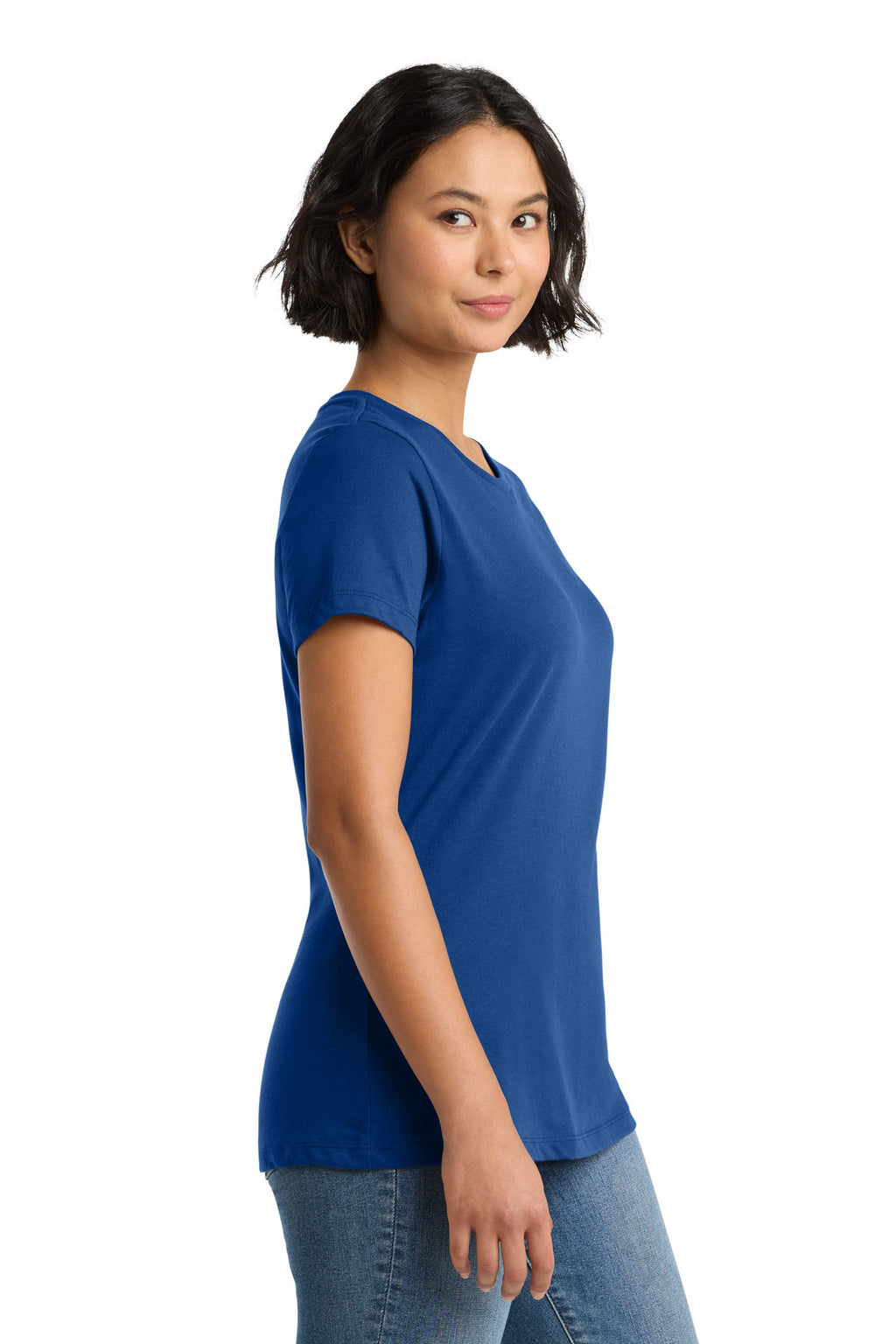 District Women's Perfect Weight Tee. DM104L - Deep Royal - side