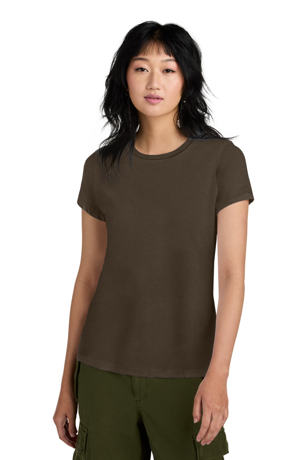 District Women's Perfect Weight Tee. DM104L - Espresso - front
