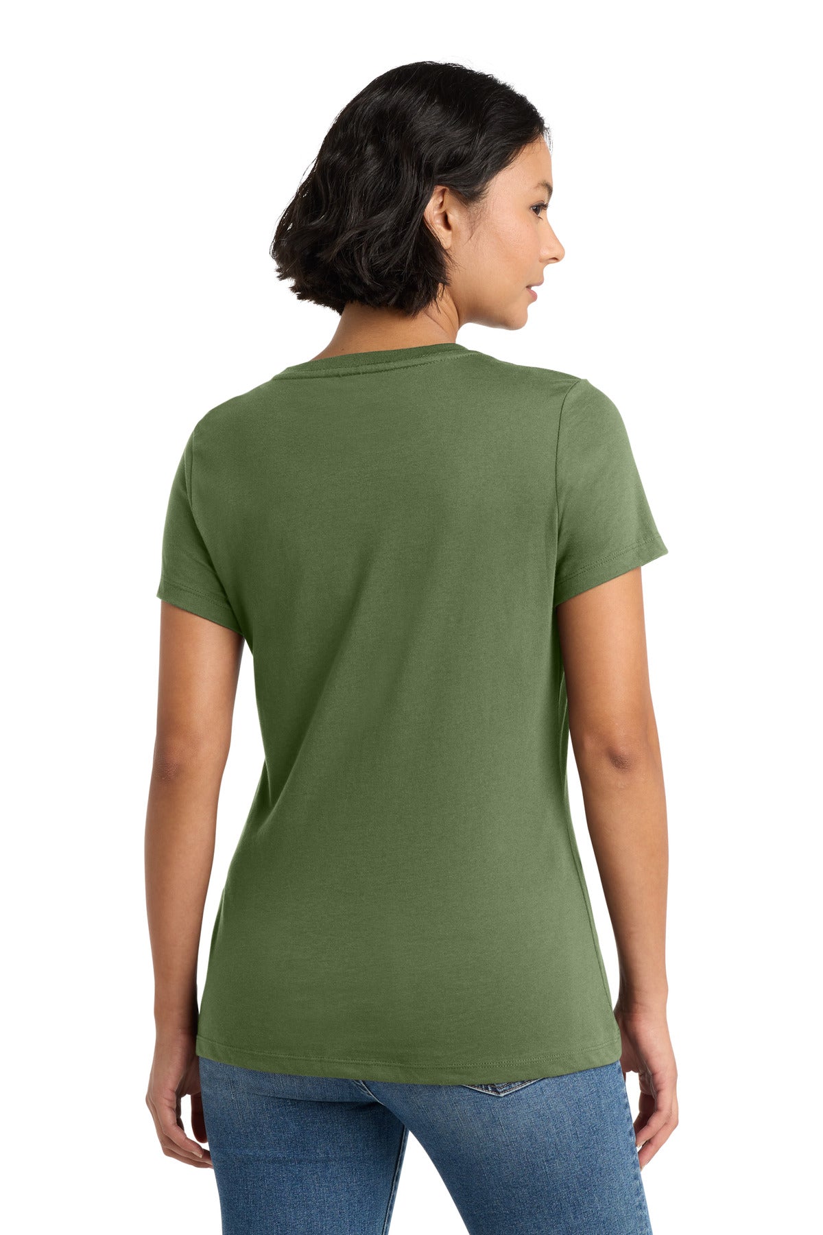 District Women's Perfect Weight Tee. DM104L - Fresh Fatigue - back