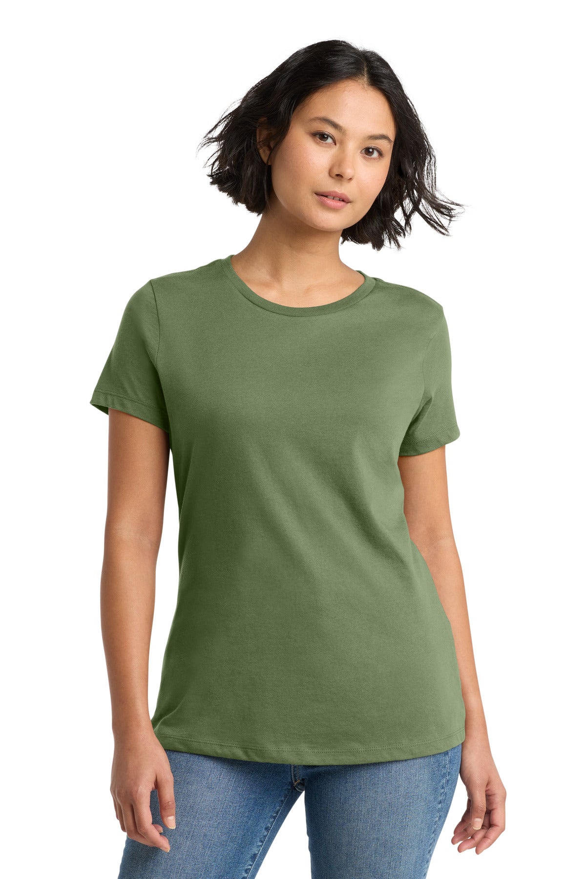 District Women's Perfect Weight Tee. DM104L - Fresh Fatigue - front