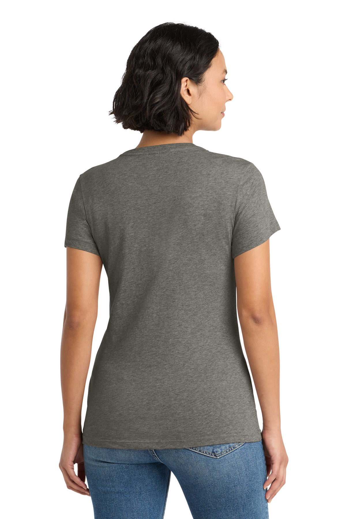 District Women's Perfect Weight Tee. DM104L - Heathered Charcoal - back