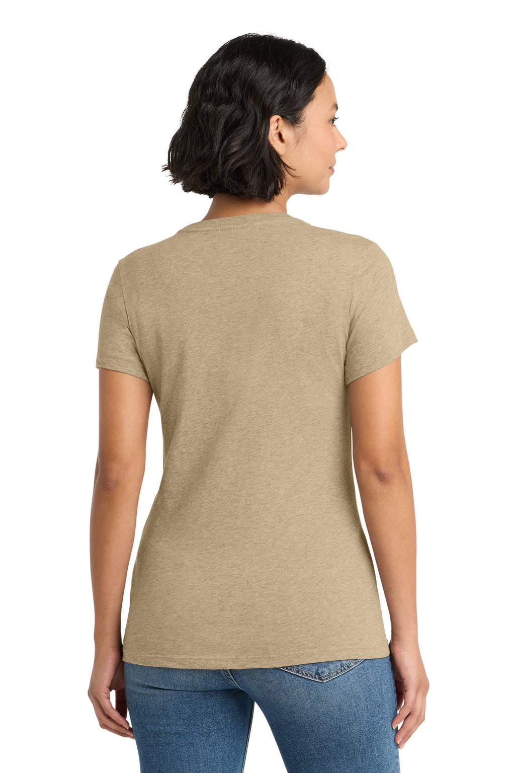 District Women's Perfect Weight Tee. DM104L - Heathered Latte - back