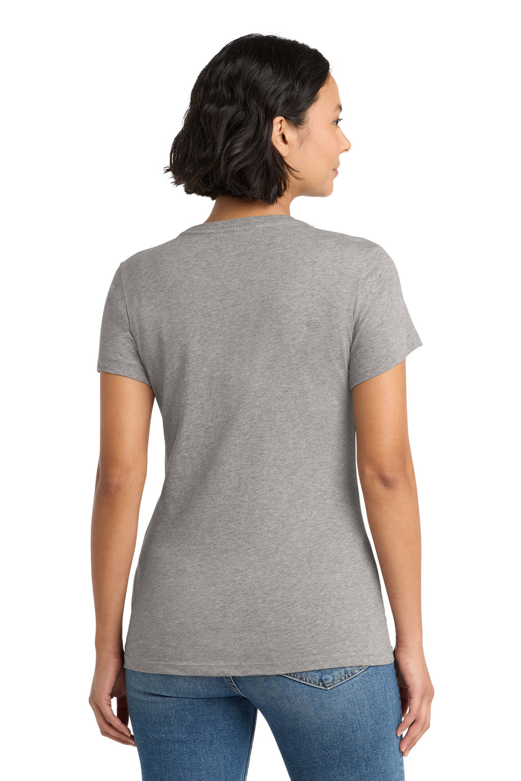 District Women's Perfect Weight Tee. DM104L - Heathered Steel - back