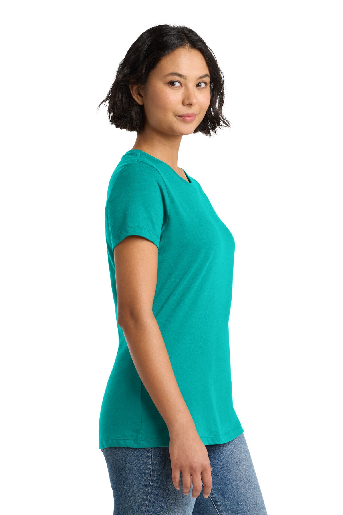District Women's Perfect Weight Tee. DM104L - Jade - side