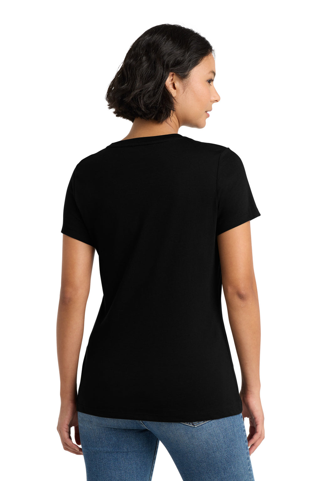 District Women's Perfect Weight Tee. DM104L - Jet Black - back