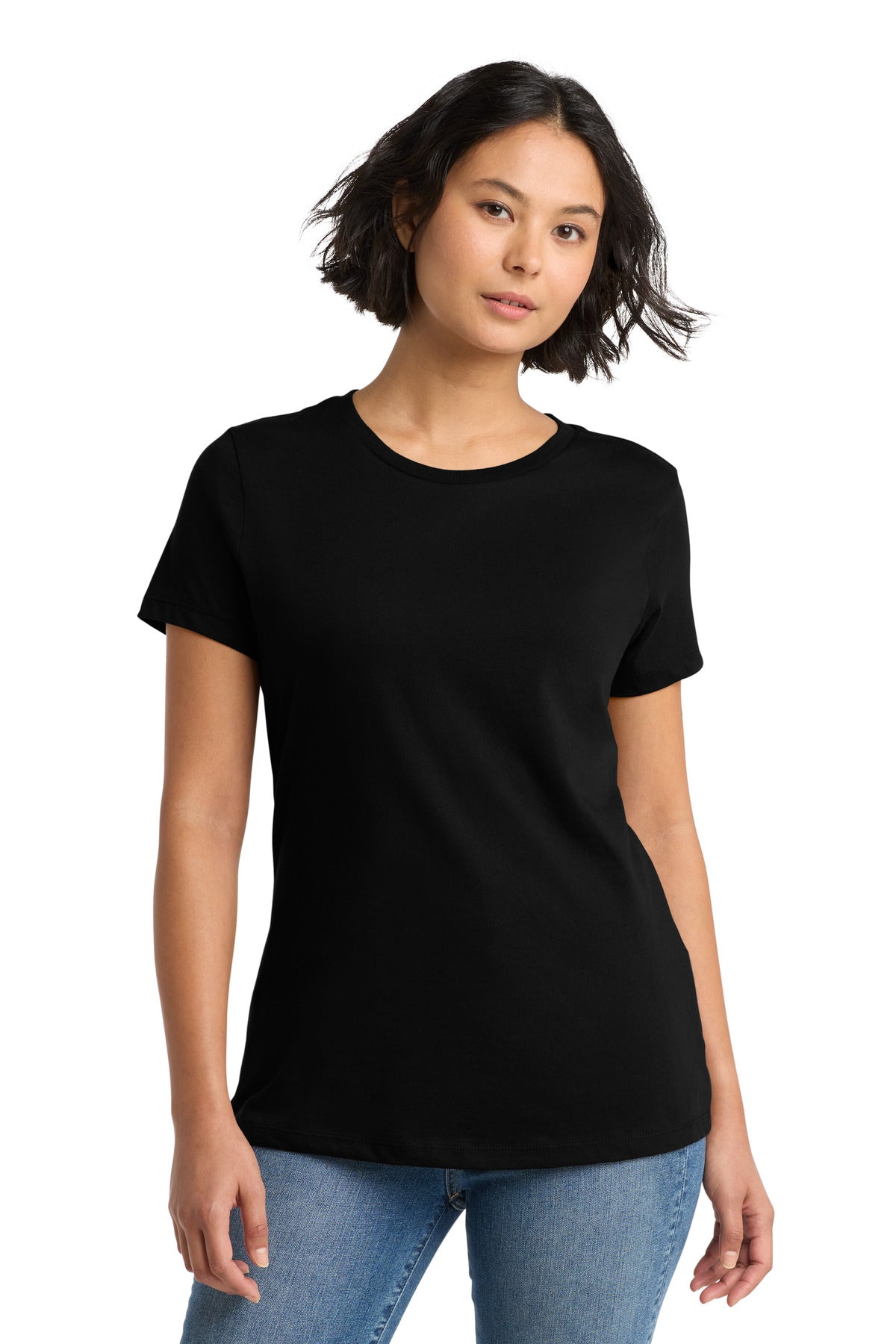 District Women's Perfect Weight Tee. DM104L - Jet Black - front