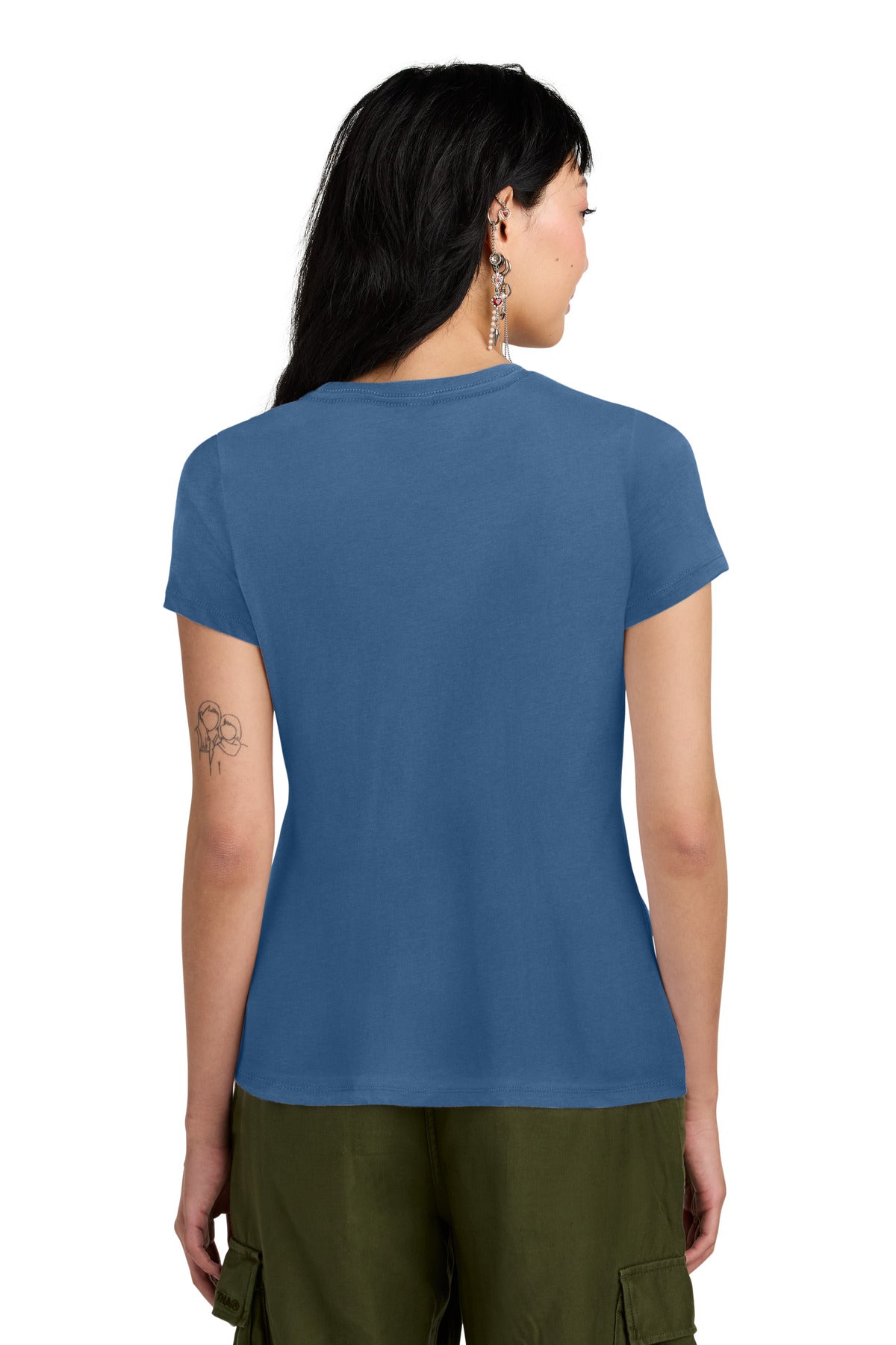 District Women's Perfect Weight Tee. DM104L - Maritime Blue - back