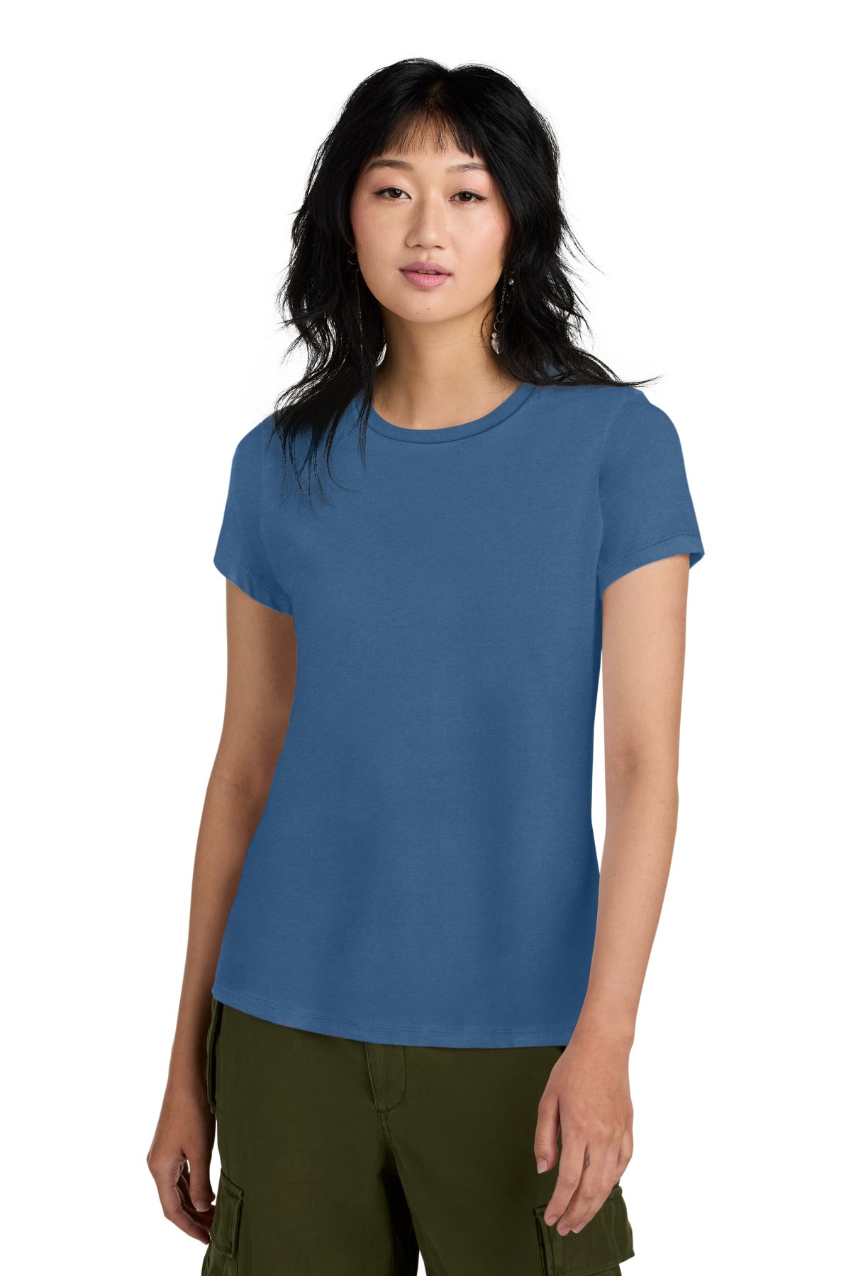 District Women's Perfect Weight Tee. DM104L - Maritime Blue - front