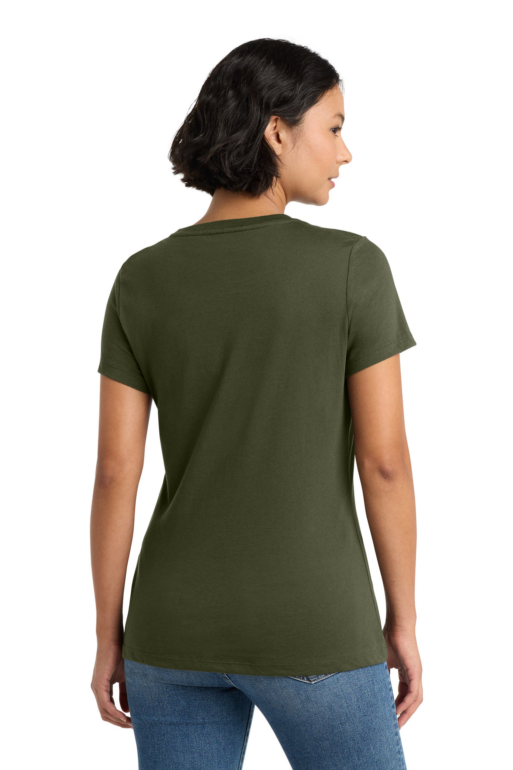 District Women's Perfect Weight Tee. DM104L - Military Green - back