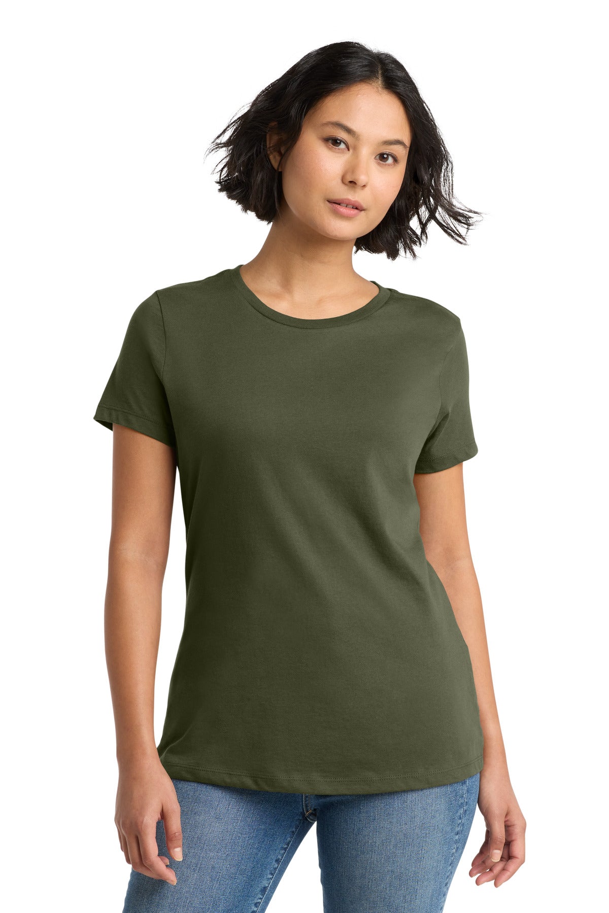 District Women's Perfect Weight Tee. DM104L - Military Green - front