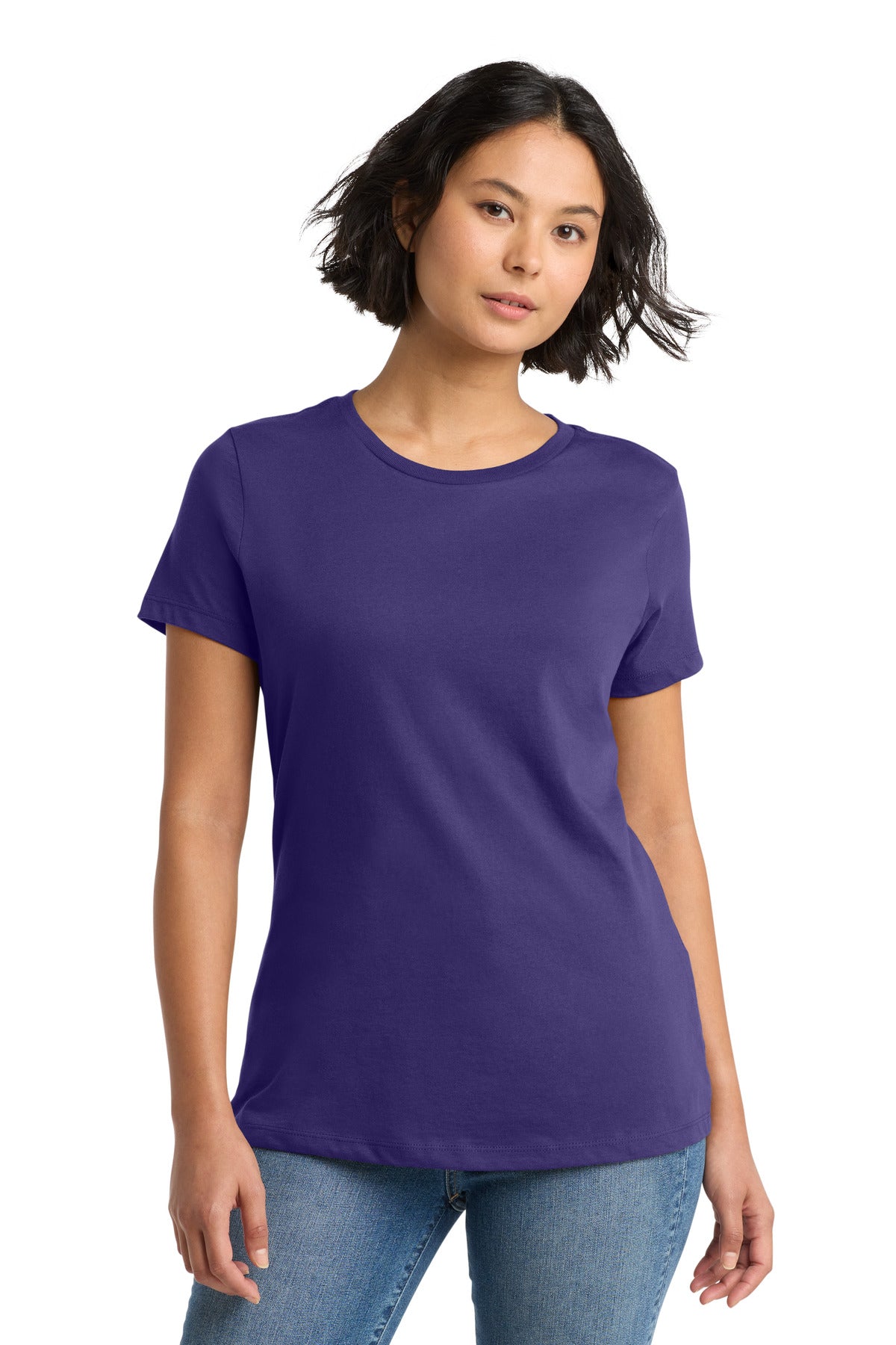 District Women's Perfect Weight Tee. DM104L - Purple - front