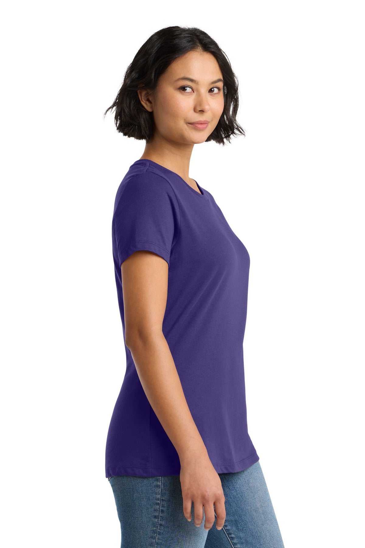 District Women's Perfect Weight Tee. DM104L - Purple - side