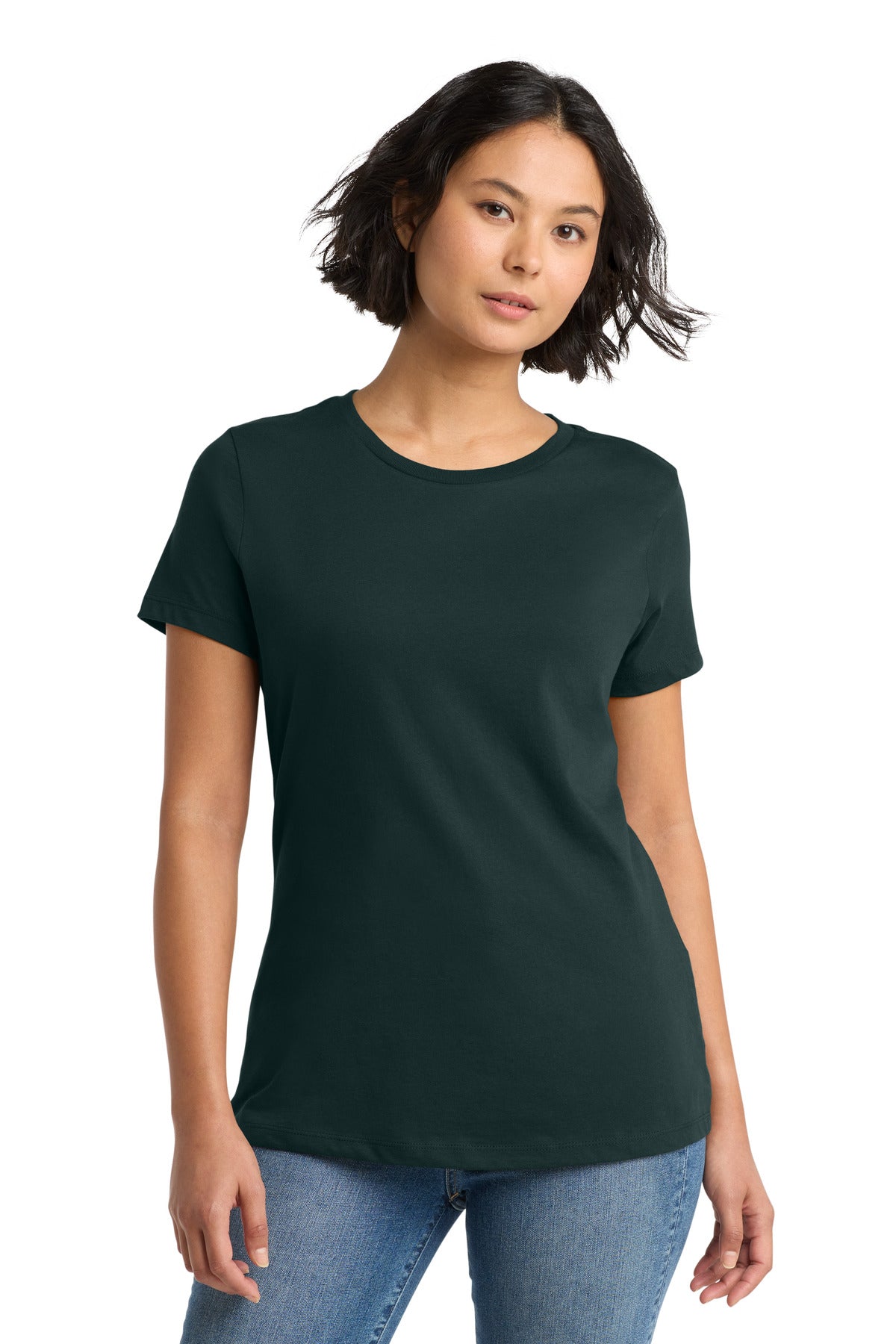 District Women's Perfect Weight Tee. DM104L - Rainforest - front
