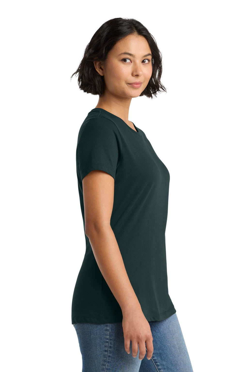 District Women's Perfect Weight Tee. DM104L - Rainforest - side