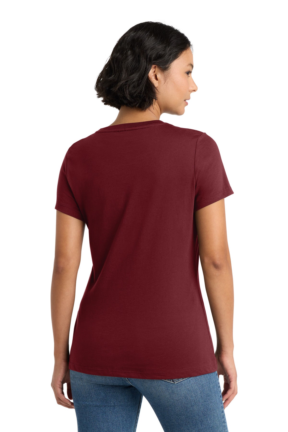 District Women's Perfect Weight Tee. DM104L - Sangria - back