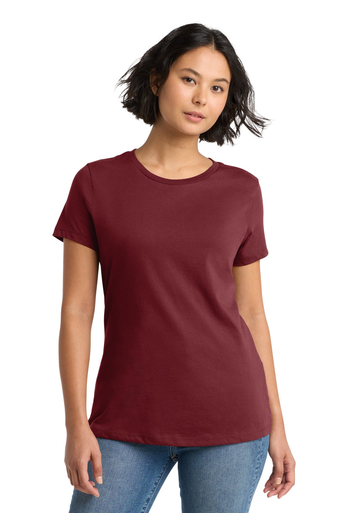 District Women's Perfect Weight Tee. DM104L - Sangria - front
